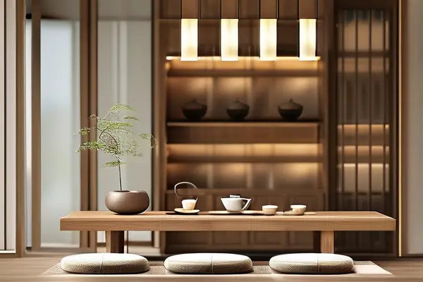 中式风格茶舍室内装修效果图