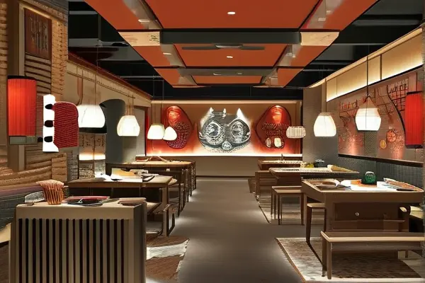 100平米火锅店装修施工现场