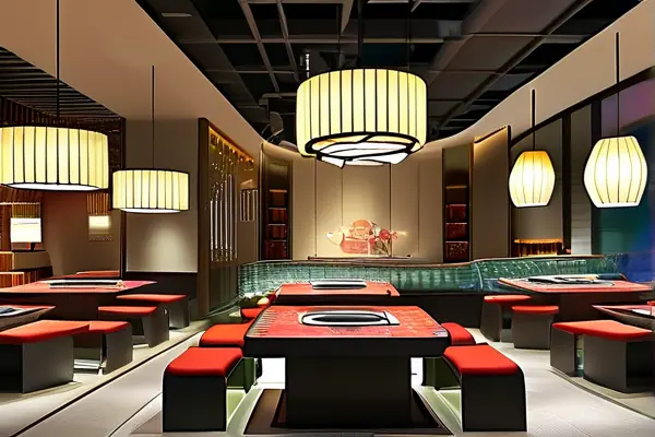 现代风格火锅店内部装修效果图