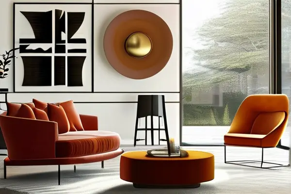 家庭讨论内部装修设计的现代客厅