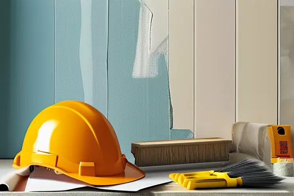 装修工人粉刷墙面的场景