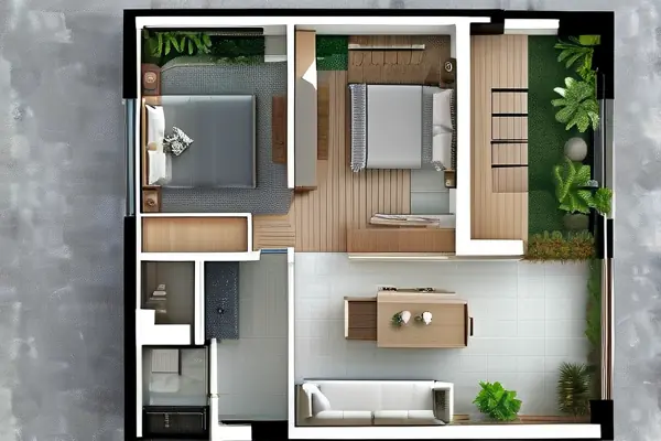 四房装修平面布局示意图