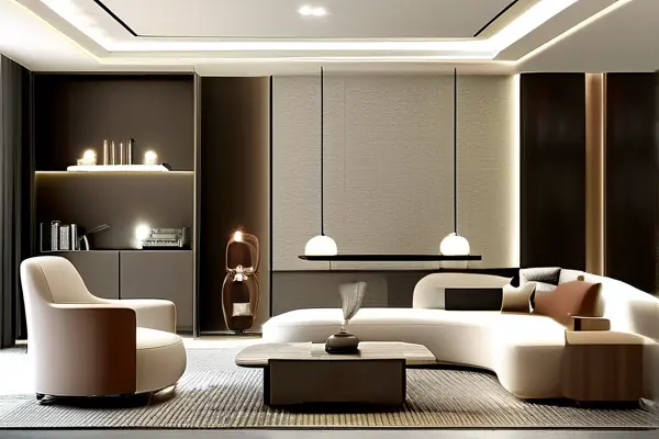 7万预算装修的现代客厅效果图