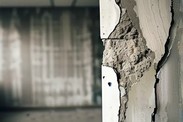 专业人士使用验房工具检查新房墙面