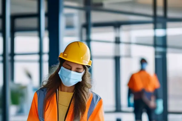 专业人员在办公室进行甲醛检测和治理