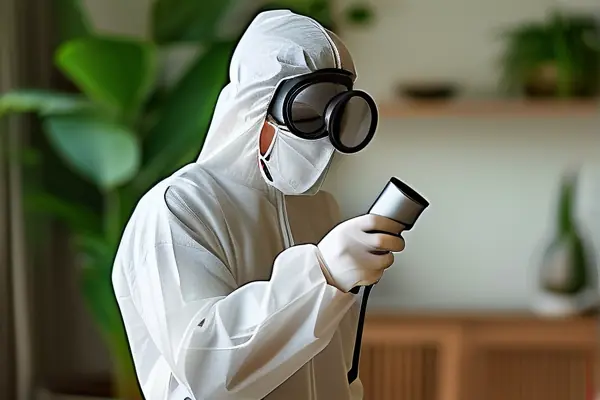 专业人员检测房间甲醛浓度