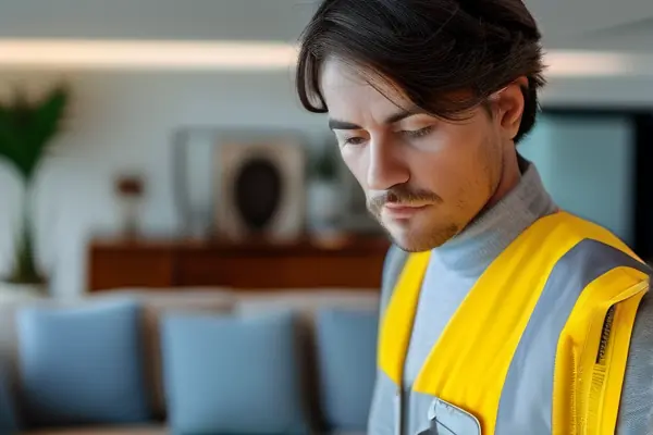 专业人员使用甲醛检测仪进行室内空气质量检测