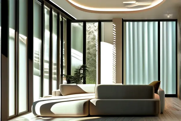 光触媒处理后的客厅在阳光下展示空气净化效果