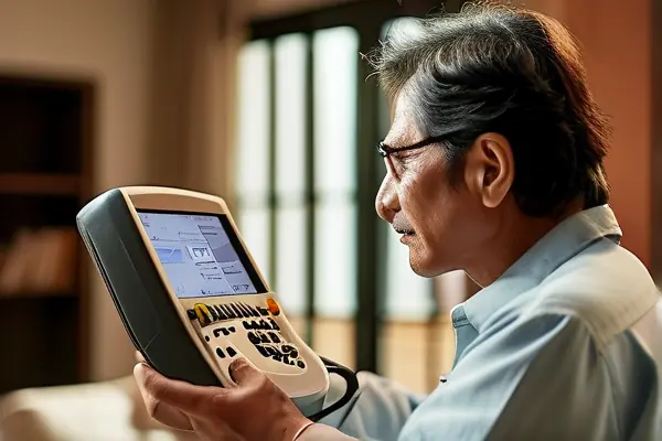 专业人员进行家居甲醛检测工作场景