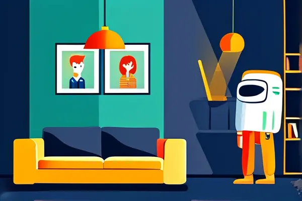 专业技术人员在客厅使用甲醛检测仪