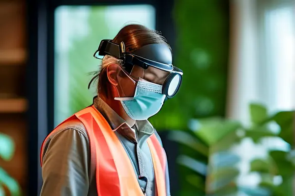 专业人员使用甲醛检测仪在新房进行空气质量检测