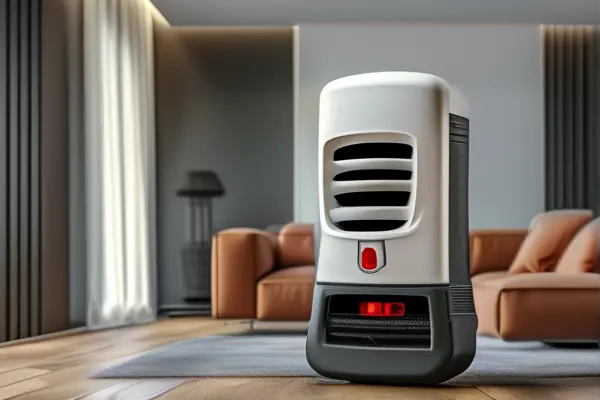 专业人士在客厅使用甲醛检测仪检测空气质量