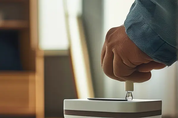 专业人员在新房内进行甲醛检测