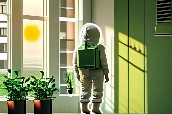 专业人员正在用检测仪测量新装修客厅的甲醛含量