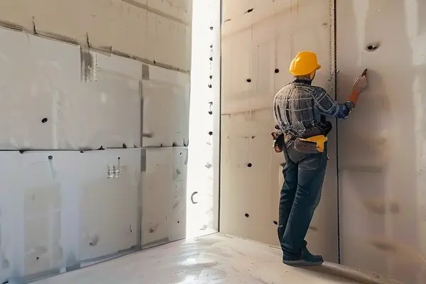 业主与装修工人进行验收检查