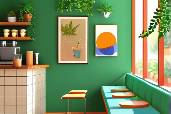 现代风格奶茶店内部装修效果图