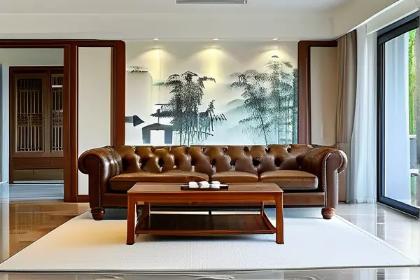 中美混搭风格客厅实景展示