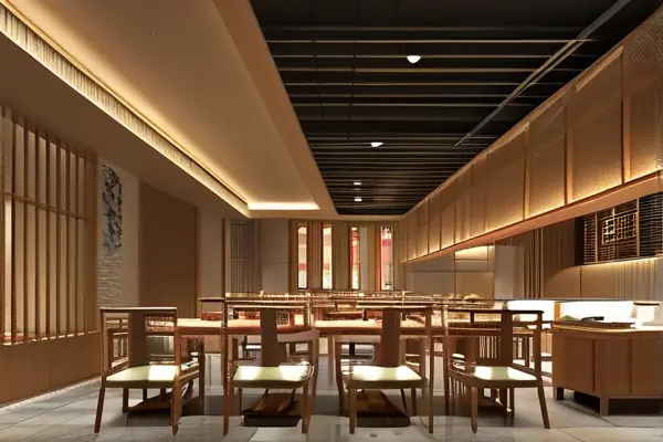 现代化中式餐厅内部装修效果图