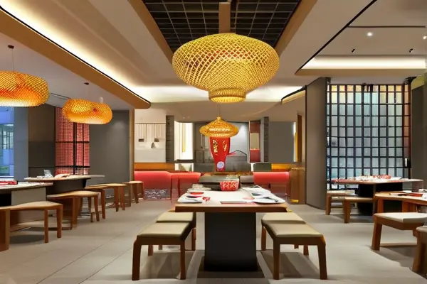 现代风格火锅店内部装修效果展示