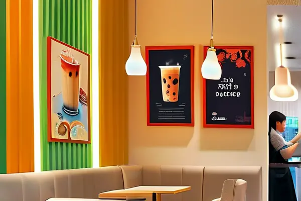 现代风格奶茶店内部装修效果图